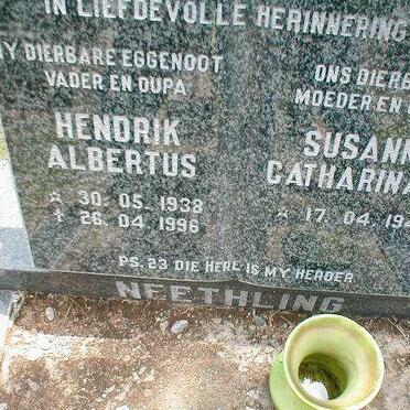 NEETHLING Hendrik Albertus 1938-1996 &amp; Susanna Catharina J. 1946-