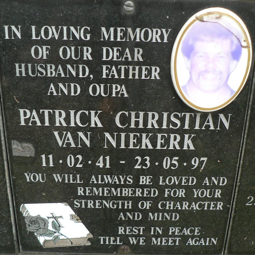 NIEKERK Patrick Christian, van 1941-1997