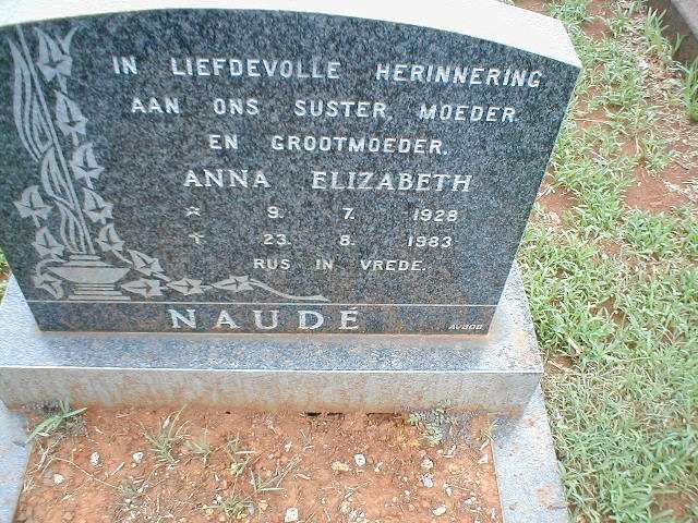 NAUDE Anna Elizabeth 1928-1983