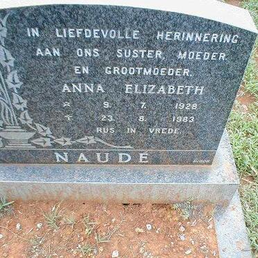 NAUDE Anna Elizabeth 1928-1983
