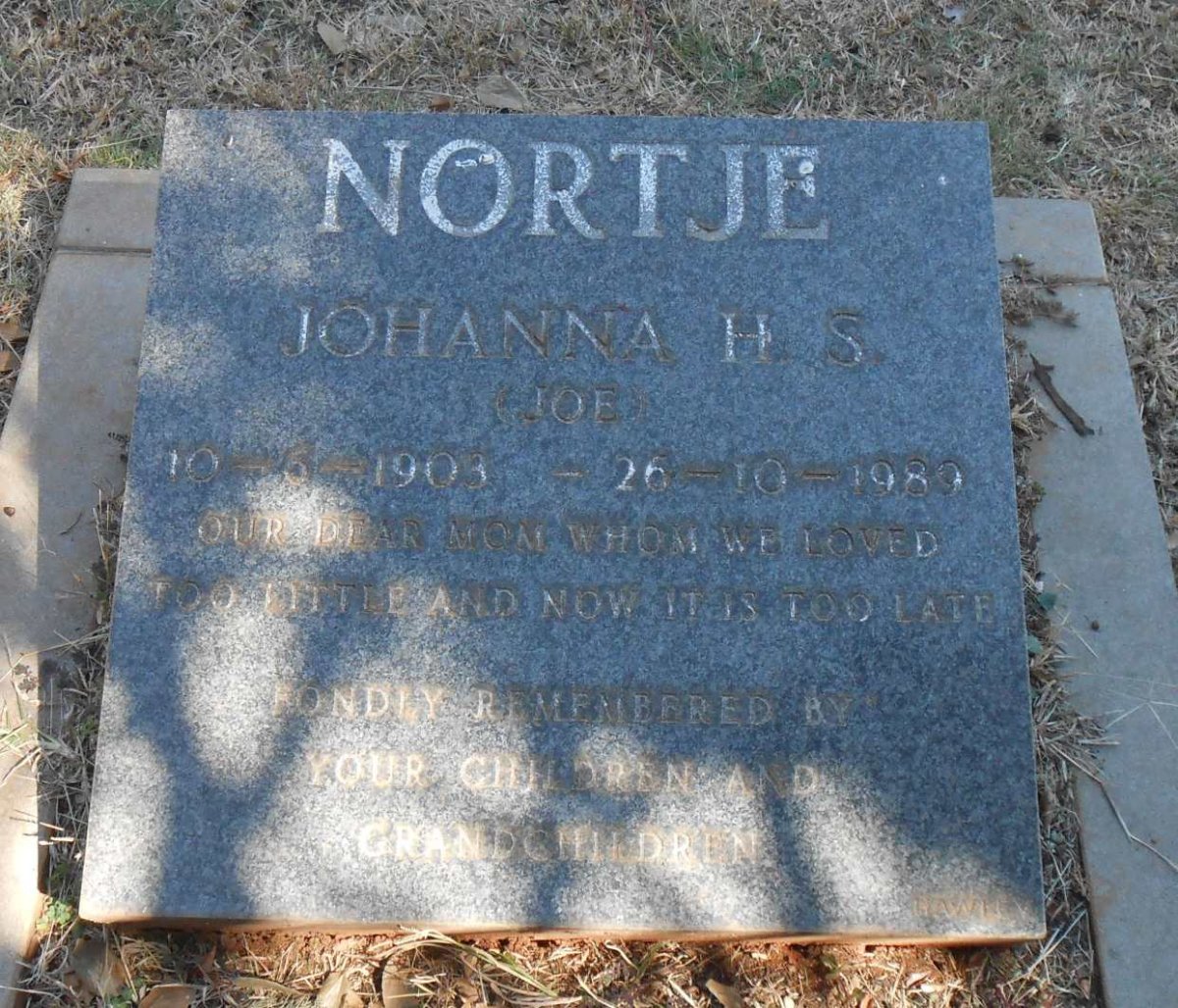 NORTJE Johanna H.S. 1903-1980