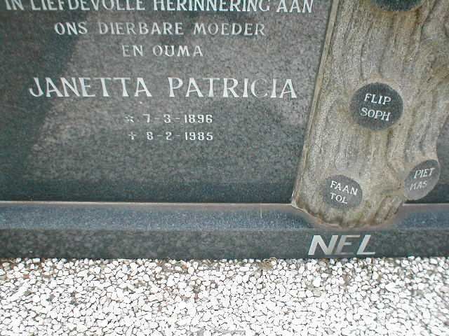 NEL Janetta Patricia 1896-1985