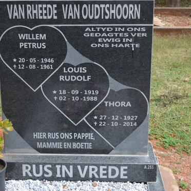 OUDTSHOORN Louis Rudolf, van Rheede van 1919-1988 &amp; Thora 1927-2014 :: VAN RHEEDE VAN OUDTSHOORN Willem Petrus 1946-1961