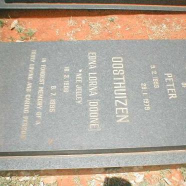 OOSTHUIZEN Edna Lorna nee JELLEY 1906-1995 :: OOSTHUIZEN Peter 1959-1979