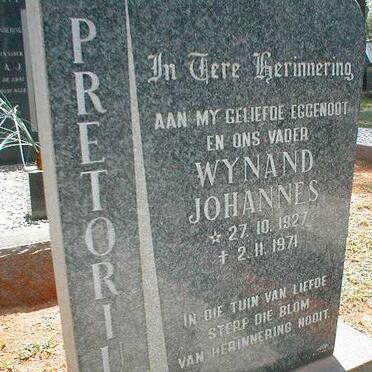 PRETORIUS Wynand Johannes 1927-1971