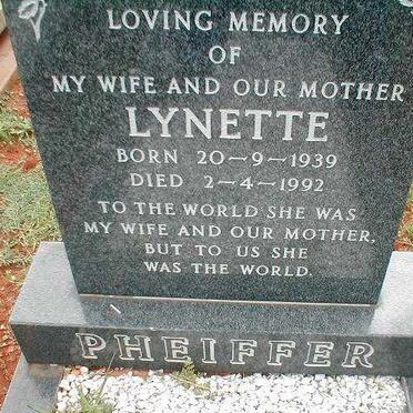 PHEIFFER Lynette 1939-1992