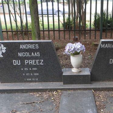 PREEZ Andries Nicolaas, du 1921-1981 &amp; Maria Magdalena Susanna 1923-2013