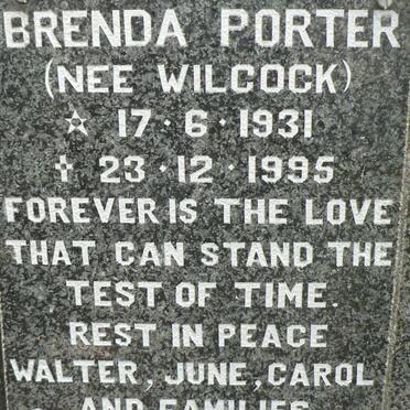 PORTER Brenda nee WILCOCK 1931-1995