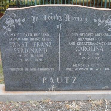 PAUTZ Ernst Franz Ferdinand 1909-1970 &amp; Carolina 1914-1988