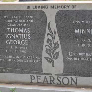 PEARSON Thomas Ignatius George 1904-1985 &amp; Minnie 1916-1993