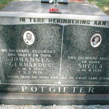 POTGIETER Johannes Gerhardus 1922-1976 &amp; Sheila 1930-