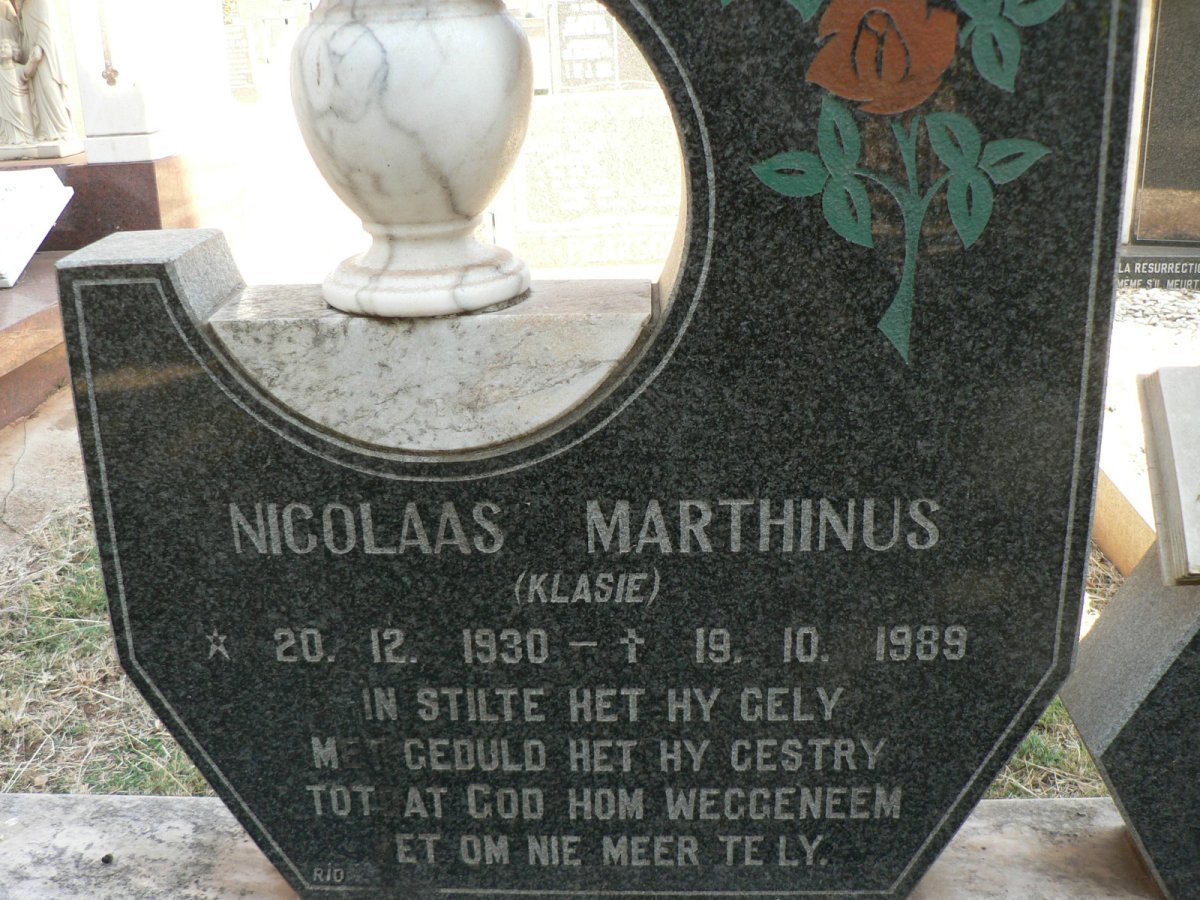 PROLLIUS Nicolaas Marthinus 1930-1989 &amp; Elizabeth Johanna 1933-2010