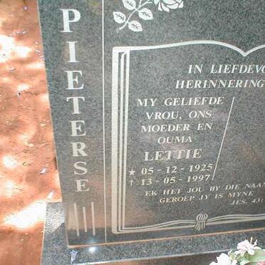 PIETERSE Lettie 1925-1997