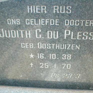 PLESSIS Judith G., du nee OOSTHUIZEN 1938-1970