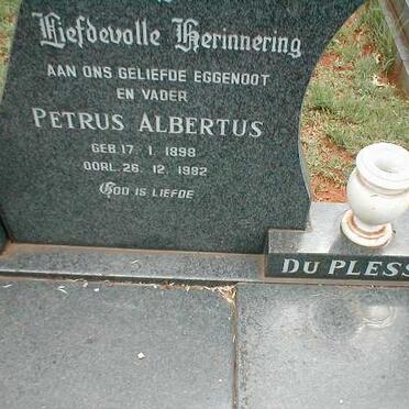 PLESSIS Petrus Albertus, du 1898-1982