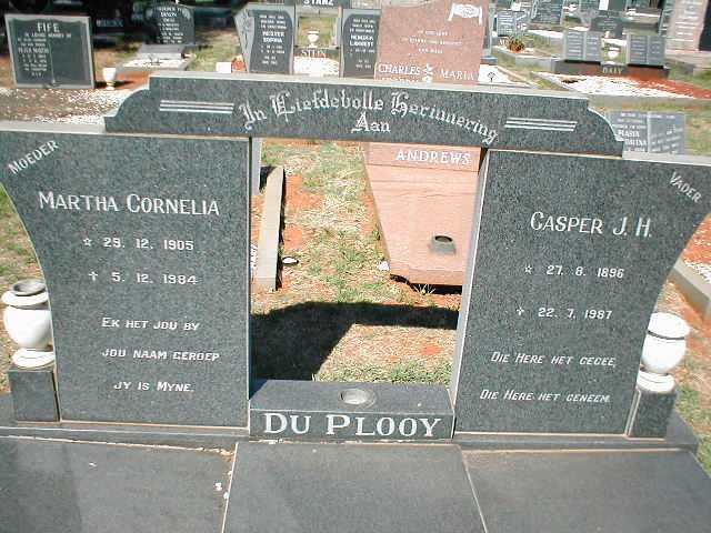 PLOOY Casper J.H., du 1896-1987 &amp; Martha Cornelia 1905-1984