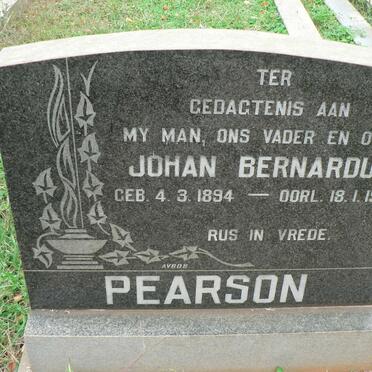 PEARSON Johan Bernardus 1894-1977