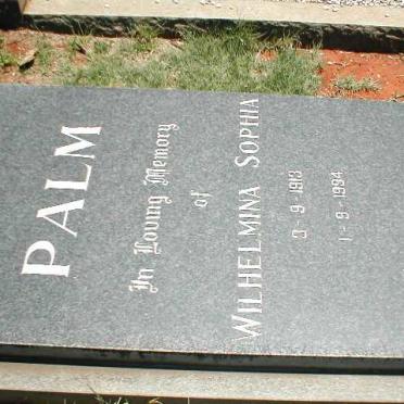 PALM Wilhemina Sophia 1913-1994