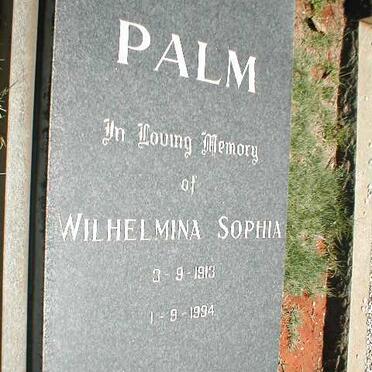 PALM Wilhemina Sophia 1913-1994