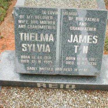 REID James T. N. 1927-1996 &amp; Thelma Sylvia 1931-1995