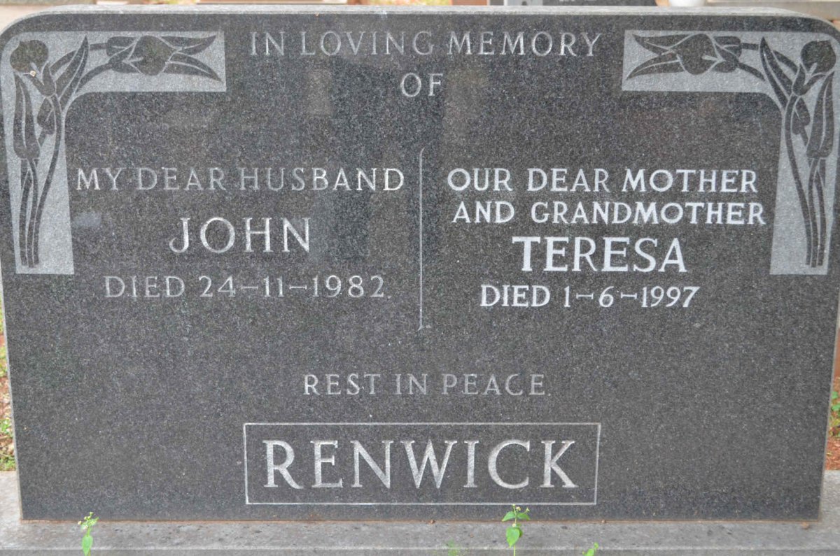 RENWICK John -1982 &amp; Teresa -1997