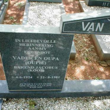 ROOYEN Barend Jacobus, van 1924-1981