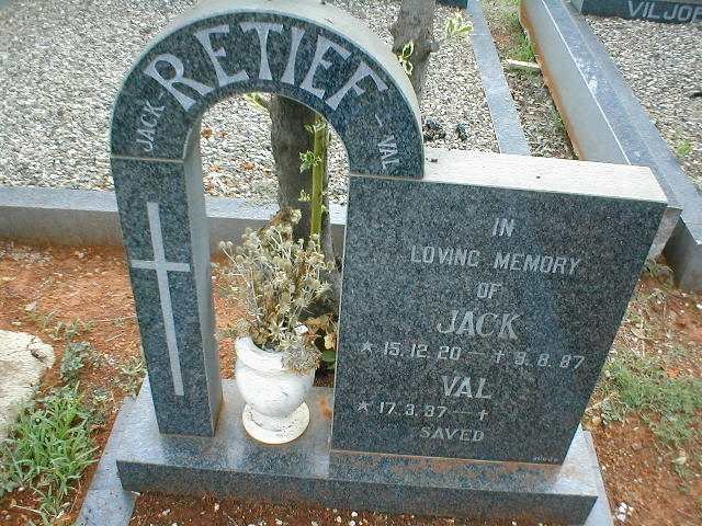 RETIEF Jack 1920-1987 &amp; Val 1937-