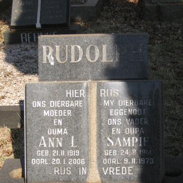 RUDOLPH Sampie 1914-1973 &amp; Ann L. 1919-2006