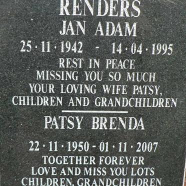 RENDERS Jan Adam 1942-1995 &amp; Patsy Brenda 1950-2007