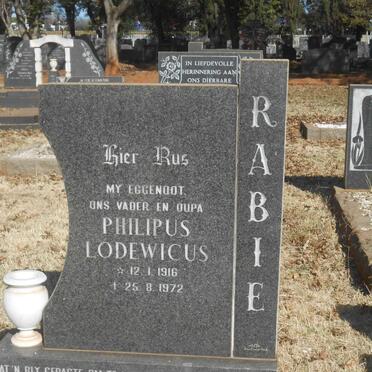 RABIE Philipus Lodewicus 1916-1972