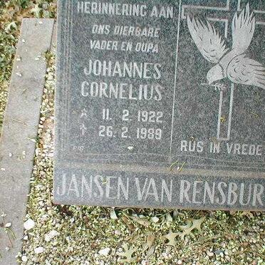 RENSBURG Johannes Cornelius, Jansen van 1922-1989