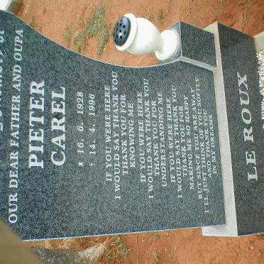 ROUX Pieter Carel, le 1928-1996