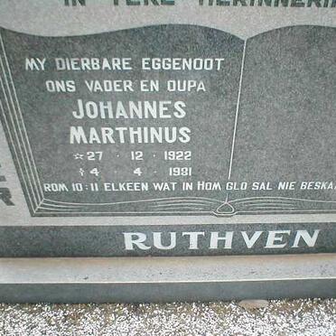 RUTHVEN Johannes Marthinus 1922-1981