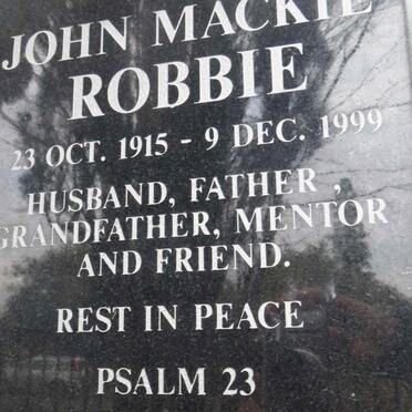 ROBBIE John Mackie 1915-1999