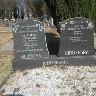 RIDDERSMA Reinder 1901-1973 &amp; Aleida Jansje HARTGERS 1906-2002