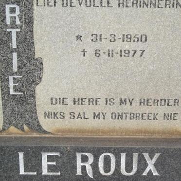 ROUX, Hercules Albertus, le 1950-1977