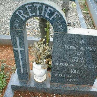 RETIEF Jack 1920-1987 &amp; Val 1937-