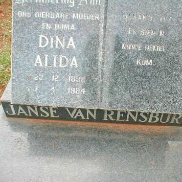 RENSBURG  Dina Alida, Janse van 1898-1984