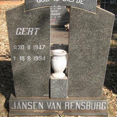 RENSBURG Gert, Jansen van 1947-1994