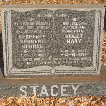 STACEY Geoffrey Herbert George 1908-1992 &amp; Violet Mary 1909-1996