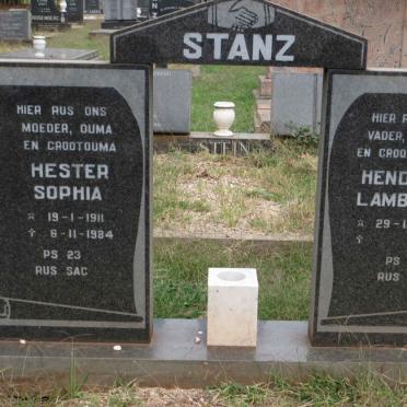 STANZ Hendrik Lambert 1915- &amp; Hester Sophia 1911-1984