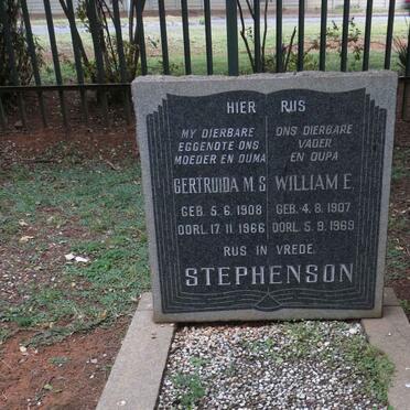 STEPHENSON William E. 1907-1969 &amp; Gertruida M.S. 1908-1966