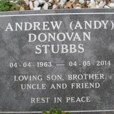 STUBBS Andrew Donovan 1963-2014