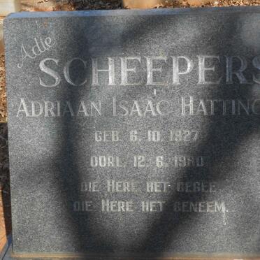 SCHEEPERS Adriaan Isaac Hattingh 1927-1980