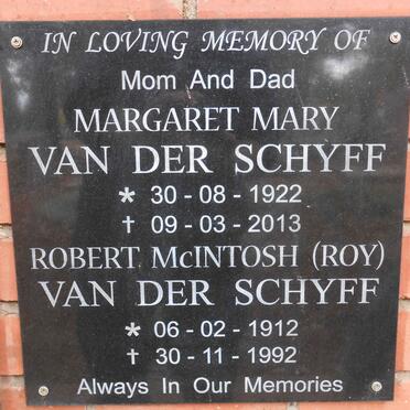 SCHYFF Robert McIntosh, van der 1912-1992 &amp; Margaret Mary 1922-2013