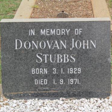STUBBS Donovan John 1929-1971