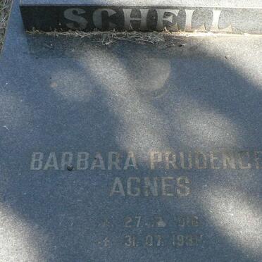 SCHELL Barbara Prudence Agnes 1916-1991