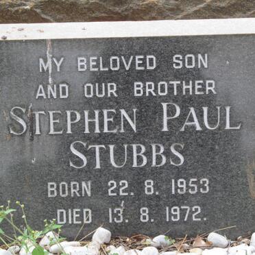 STUBBS Stephen Paul 1953-1972