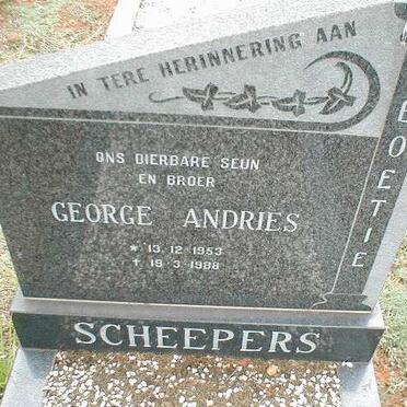 SCHEEPERS George Andries 1953-1988