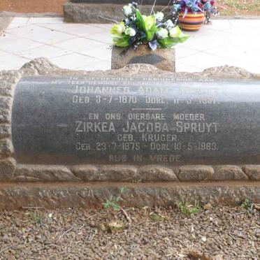 SPRUYT Johannes Adam 1870-1957 &amp; Zirkea Jacoba KRUGER 1875-1963